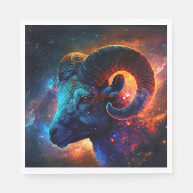 Aries Zodiac Stjärntecken Papper Napkins Pappersservett (Framsidan)