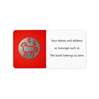 Aries Zodiac Stjärntecken Silver Premium Namn bric Adressetikett