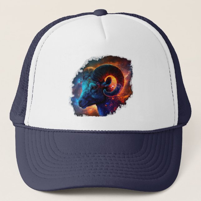 Aries Zodiac Stjärntecken Truckerkeps (Framsida)