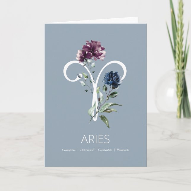 Aries Zodiac Symbol Birthday Card Kort (Framsida)