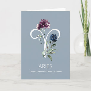 Aries Zodiac Symbol Birthday Card Kort