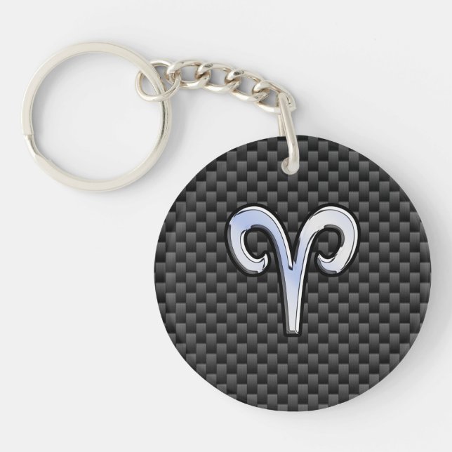 Aries Zodiac Symbol Black Carbon Fiber Decor (Framsidan)