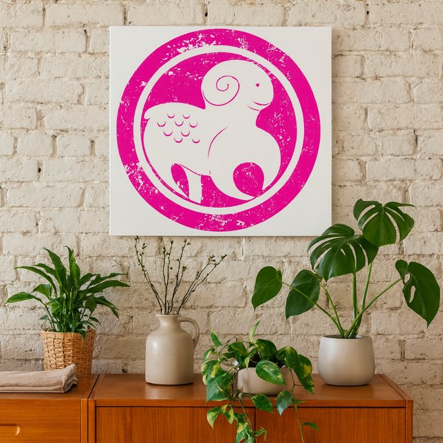 Aries Zodiac Symbol Grunge Rosa Ram Astrology Poster (Skapare uppladdad)