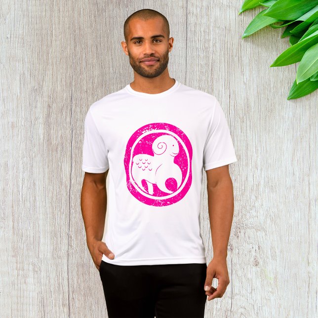 Aries Zodiac Symbol Grunge Rosa Ram Astrology T Shirt (Skapare uppladdad)