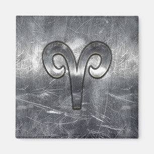 Aries Zodiac Symbol Industrial Stil Magnet