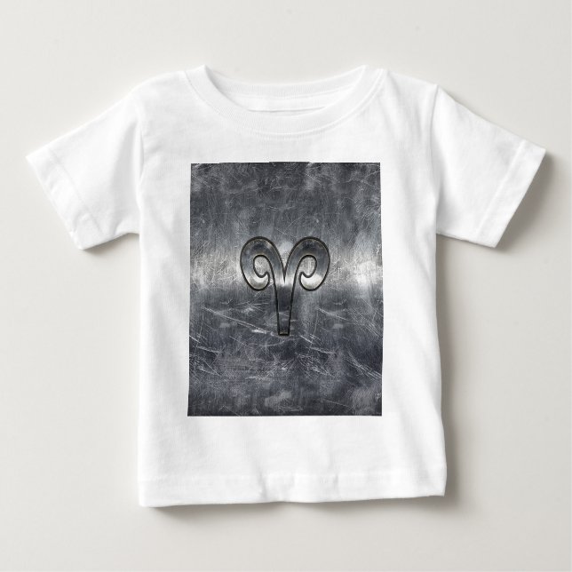 Aries Zodiac Symbol Industrial Stil T Shirt (Framsida)