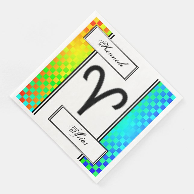 Aries Zodiac Symbol Standard av Kenneth Yoncich Pappersservett (Hörn)