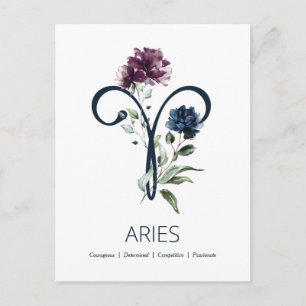 Aries Zodiac Symbol Vykort