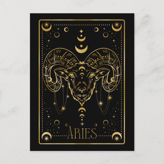 Aries zodiac-symbol vykort (Framsida)