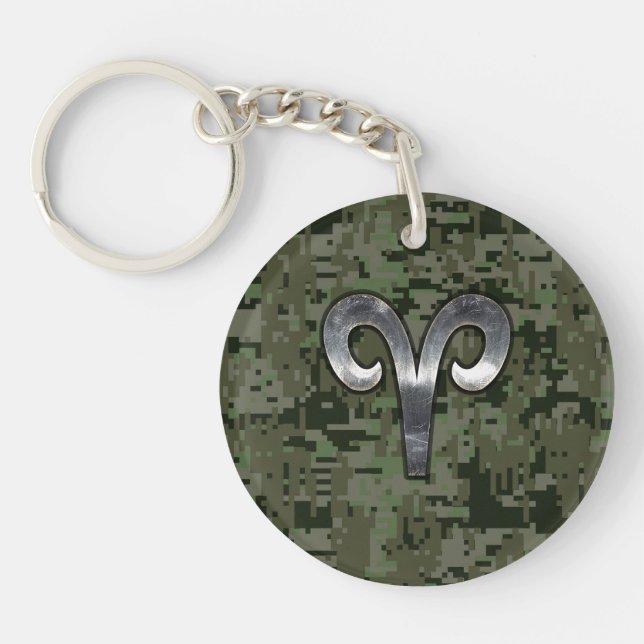 Aries Zodiac Symbol Woodland Digital Camouflage (Framsidan)