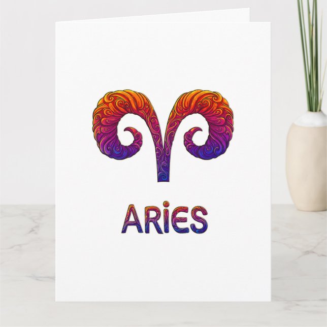 Aries Zodiac / Tarjeta Aries Kort (Framsida)