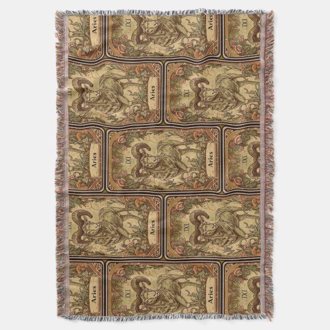 Aries Zodiac-tecken Filt (Framsidan Vertikal)