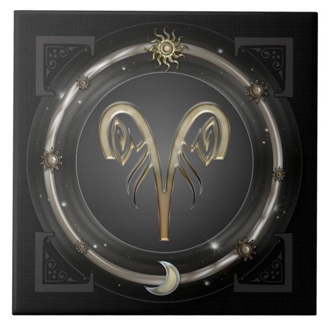 Aries Zodiac-tecken Kakelplatta (Framsidan)