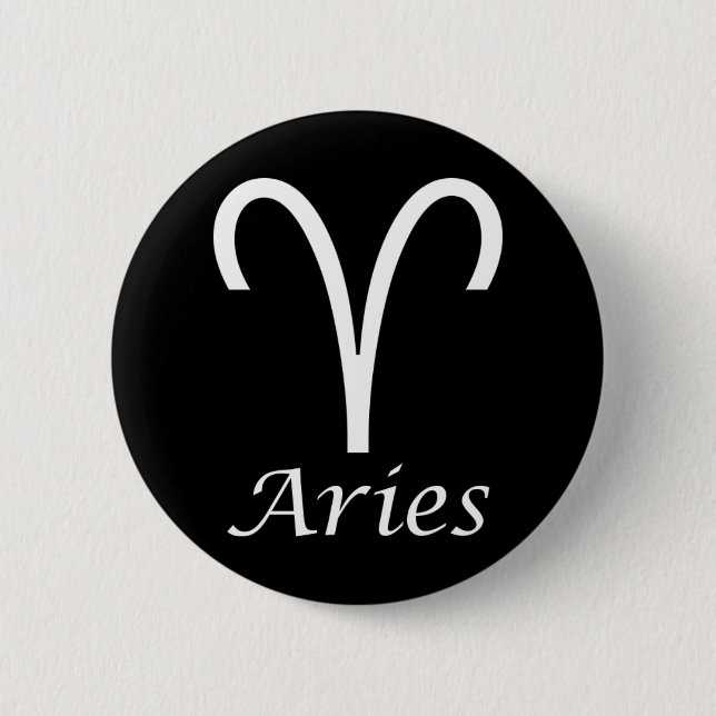 "Aries" Zodiac-tecken Knapp (Framsida)