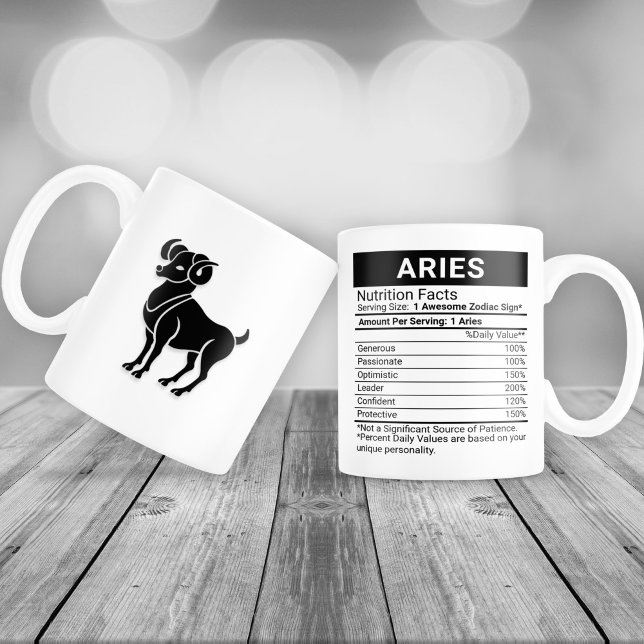Aries Zodiac-tecken med näringsfynd. Jumbo Mugg (Skapare uppladdad)