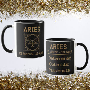 Aries Zodiac-tecken med symbol och spår Mugg