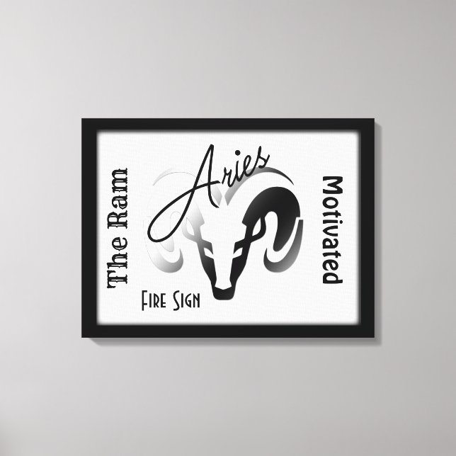 Aries Zodiac-tecken och symbolram Canvastryck (Framsida)