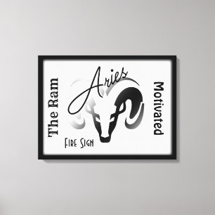 Aries Zodiac-tecken och symbolram Canvastryck