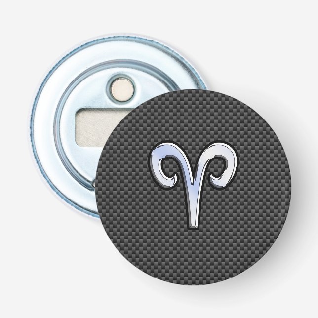 Aries Zodiac-tecken på kolfiber Stil Flasköppnare (Framsidan)