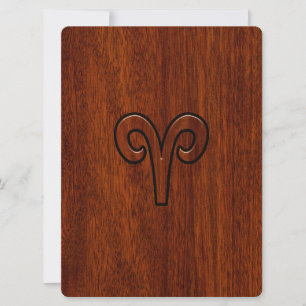 Aries Zodiac-tecken på Mahogany som print