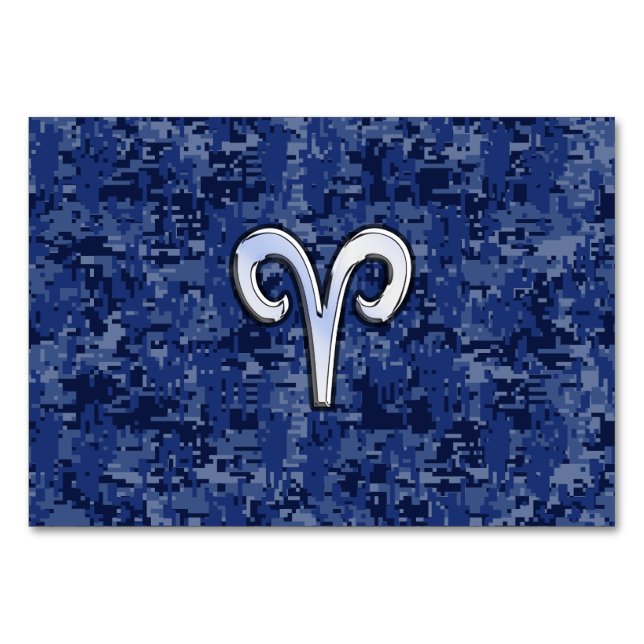 Aries Zodiac-tecken på marinblå digitalkamera Bordsnummer (Framsidan)