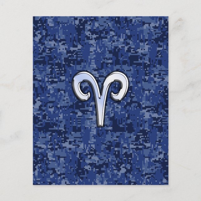 Aries Zodiac-tecken på marinblå digitalkamera Flygblad (Framsidan)