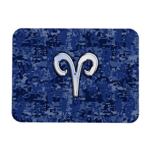 Aries Zodiac-tecken på marinblå digitalkamera Magnet