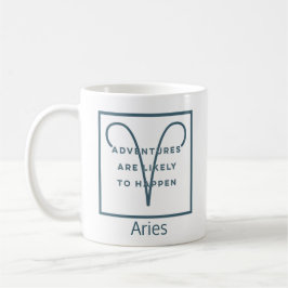 Aries Zodiac-tecken Roligt Quote in Blue and White Kaffemugg