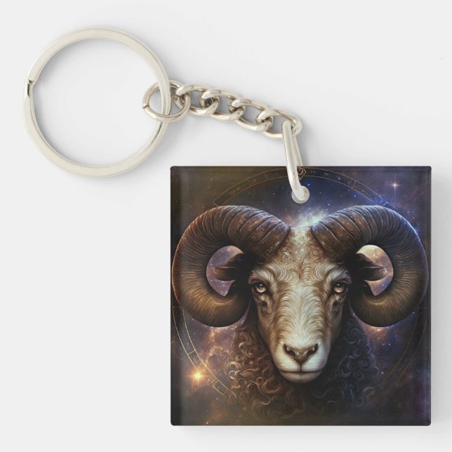 Aries Zodiac-tecken Vattenfärgsdesign (Framsidan)