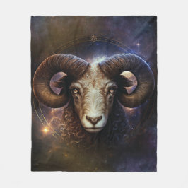 Aries Zodiac-tecken Vattenfärgsdesign Fleecefilt