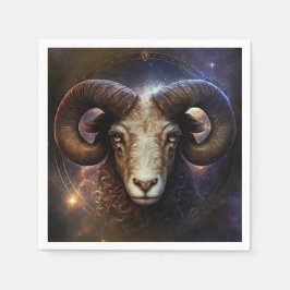Aries Zodiac-tecken Vattenfärgsdesign Pappersservett