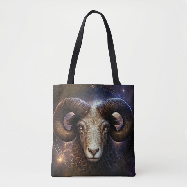 Aries Zodiac-tecken Vattenfärgsdesign Tygkasse (Framsida)