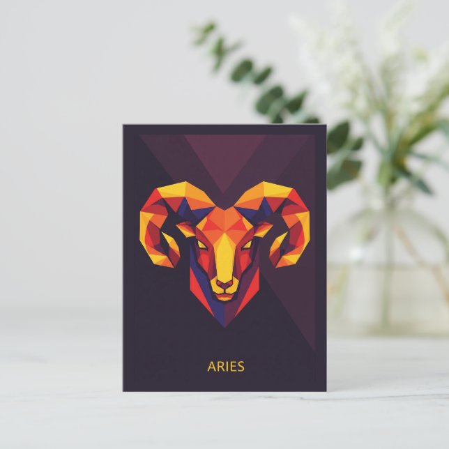 Aries Zodiac-tecken Vykort (Stående Fram)