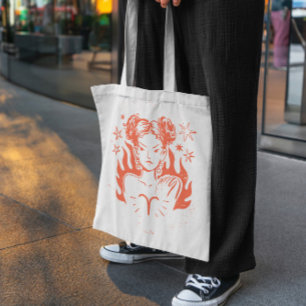 Aries Zodiac Tote Bag Tygkasse