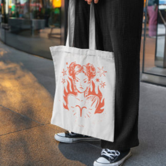 Aries Zodiac Tote Bag Tygkasse