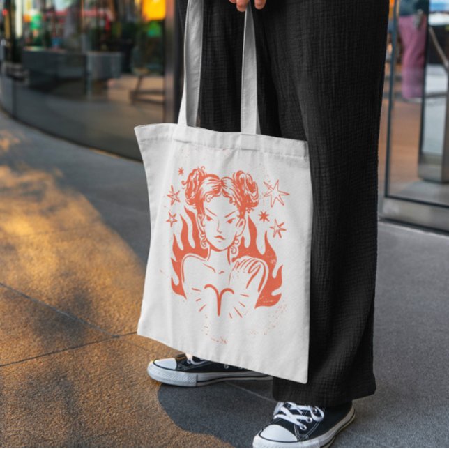 Aries Zodiac Tote Bag Tygkasse (Skapare uppladdad)