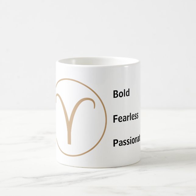 Aries Zodiac Traits Bold Fearless Passionate Kaffemugg (Center)