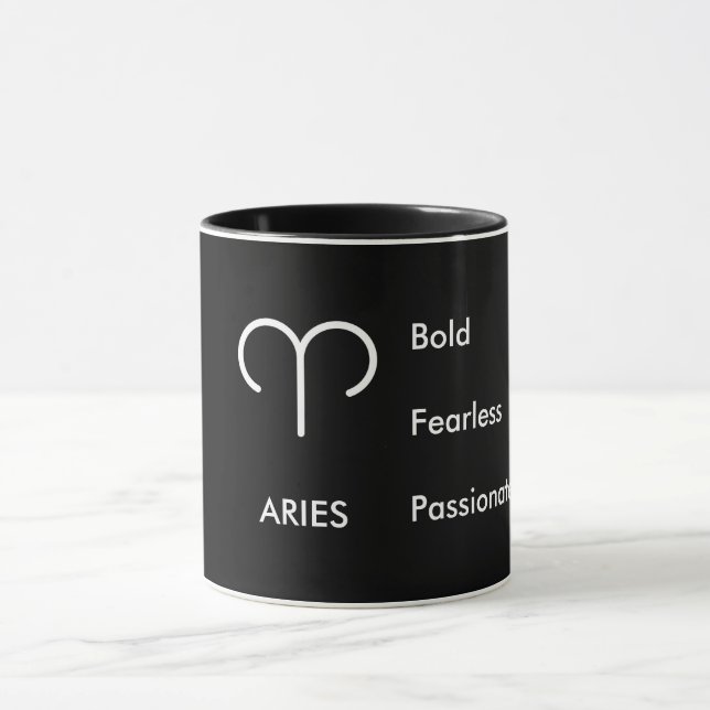 Aries Zodiac Traits Bold Fearless Passionate Mugg (Center)