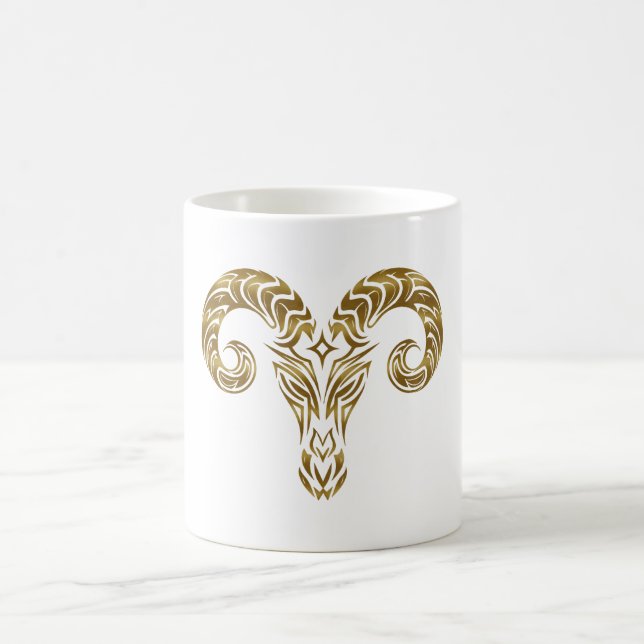 Aries Zodiac - Tribal Guld Kaffemugg (Center)