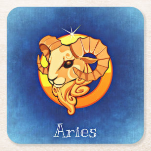 aries zodiac underlägg papper kvadrat