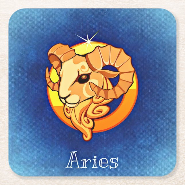 aries zodiac underlägg papper kvadrat (Framsidan)