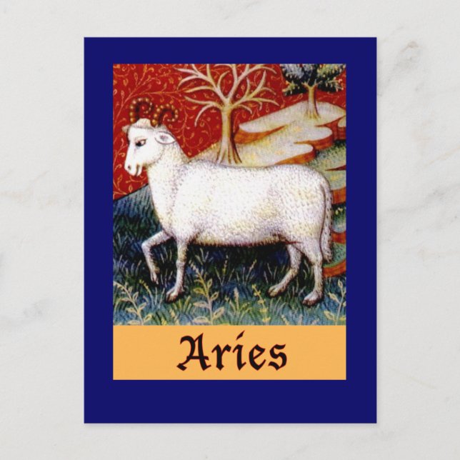 Aries Zodiac Vykort (Framsida)
