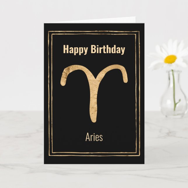Aries zodiakastrologi Ram Grattis på födelsedagen  Kort (Liten växt)