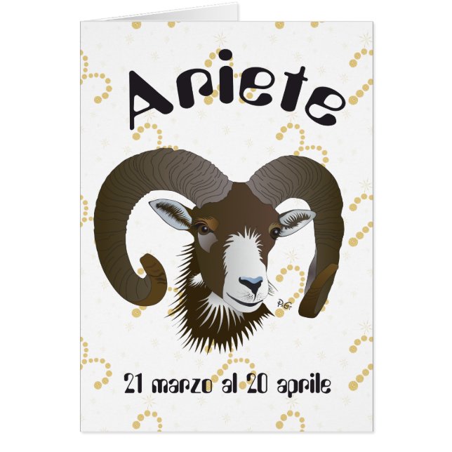 Ariete 21 marzo al 20 aprile Biglietti d'auguri Hälsningskort (Framsidan)