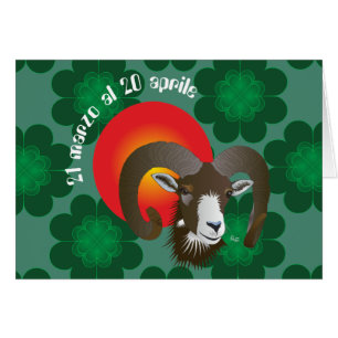 Ariete 21 marzo al 20 aprile Biglietti d'auguri Hälsningskort