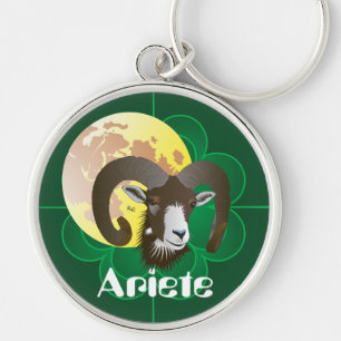 Ariete 21 marzo al 20 aprile Portachiavi Rund Silverfärgad Nyckelring