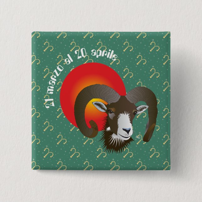 Ariete 21 marzo al 20 aprilknappar knapp (Framsida)