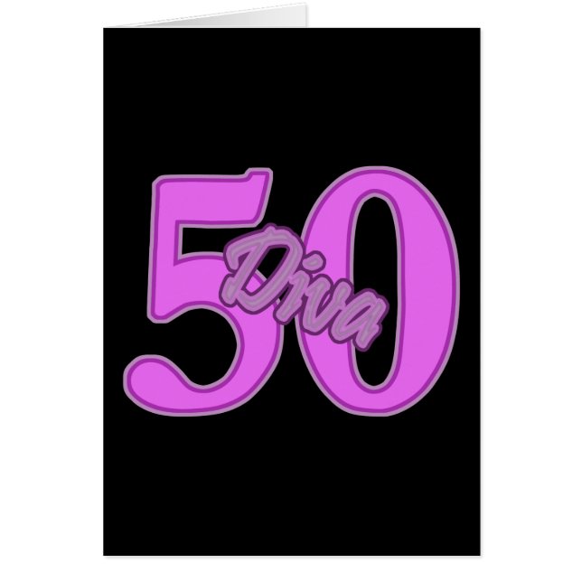 årig Diva 50 Hälsningskort (Framsidan)