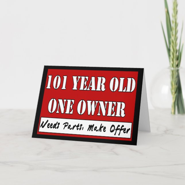 Årig en ägare 101 - behovsdelar, gör erbjudande kort (Framsida)