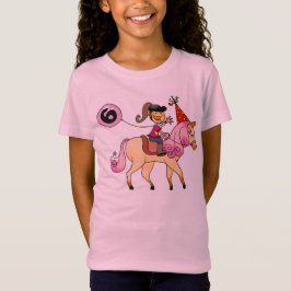 årig flicka 6 på en ponny t shirt